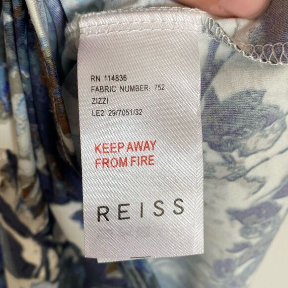 Reiss Blue Floral Midi Dress - Picture 10 of 11